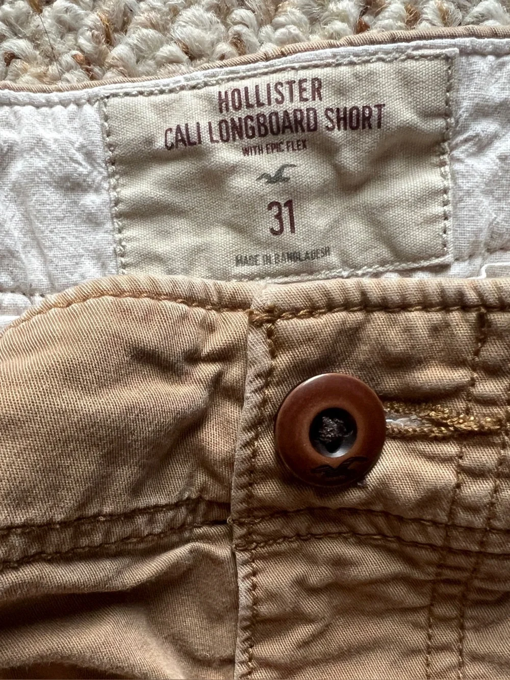 Hollister Men's Flat Front 31  Chino Shorts Cali Longboard